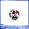Cuentas colgantes de Pandora con baño de plata y cobre blanco, hechas a mano, estilo San Valentín, serie Love, caja de regalo.