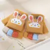 Guantes Calientes de Pollo de Dibujos Animados para Bebé Otoño e Invierno A prueba de Frío Engrosados Lindos para Niños y Niñas de Cinco Dedos Medio Dedo Tapa Abatible