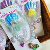 Colar para Crianças Anel de Princesa Brincos Pulseira Conjunto Acessórios de Joias Fofos para Crianças Bebês Pingente de Pérola