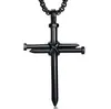 Acero de titanio fundición acero clavo cruz colgante para hombre estilo punk personalidad collar de hombre joyería al por mayor