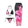 Bikini Sexy Dividido con Tirantes Halterneck Estampado Trendy Amazon de Comercio Exterior Transfronterizo Europeo y Americano con Aguas Termales
