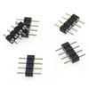 Conector de Tira LED Pin Header Sólido Redondo Dorado de 4 Pines y Espaciado de 2.54 mm Pin Header para LED RGB5050