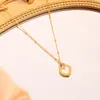 Collar Colgante de Concha Doble Cara Amor de Alto Grado Transfronterizo Europeo y Americano para Mujer Corea del Sur Personalizado Simple Versátil Juego de Pendientes