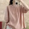 Nova coleção de verão estilo chinês: Camiseta feminina versátil, elegante e que afina a silhueta, com design de inspiração literária, retrô e étnica, apresentando um top de mangas curtas com caimento solto