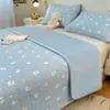 Cubrecama de terciopelo de leche de algodón puro, pieza única, con forro polar añadido para mayor grosor, sábana de cama 100% algodón, tapete de tatami, antideslizante y resistente a las manchas, apto para todas las estaciones
