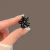 Grampo Pequeno com Laço de Strass Preto para Mulheres, Elegante Presilha Lateral para Franja, Presilha Superior com Acabamento de Luxo