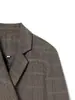 Comércio Exterior Transfronteiriço Moda Feminina Europeia e Americana Outono e Inverno 2025 Blazer Versátil de Botão Único com Lapela de Entalhe e Estampa Xadrez