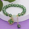 Nuevo brazalete de estilo chino imitación jadeíta para mujer, diseño de lujo ligero con colgante de calabaza, un regalo para novias