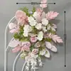 Accesorios de boda, flores artificiales, flores de seda, flores colgantes, soportes de fondo, flores de esquina, pantallas geométricas de arte de hierro, flores de pared de fondo, flores de esquina