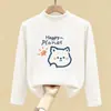 Roupa térmica feminina com forro de fleece, novo estilo outono e inverno 2026, segunda pele infantil de manga comprida, camiseta interna escovada para meninas