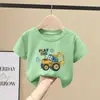 Camiseta de Manga Corta de Algodón Puro para Niños Verano 2026 Nuevo Estilo Conjunto de Verano para Niños Top Elegante de Media Manga Moderno