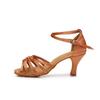 Zapatos de Baile Profesionales al por Mayor Amazon Especial Tacones Altos Mujer Suela Suave Zapatos de Baile Latino Zapatos de Satén para Baile Cuadrado Zapatos Modernos