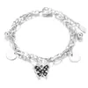 Venta Caliente de Tiktok Árbol de la Vida con Forma de Corazón Cara Sonriente Búho Colgante de Pulsera Exquisita para Mujer + Cadena de Extensión de 5 cm