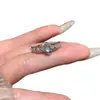 Anillo Prismatico de Jade Azul Natural Xiaohongshu para Venta al por Mayor, con Incrustaciones de Plata S925, Estilo Encaje Fresco