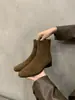 Botas pretas curtas, botas femininas, botas finas estilo francês, nova coleção outono/inverno, botas de montaria em camurça de cano longo, botas estilo Martin Chanel