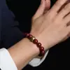 Pulsera de Cinabrio para Hombres y Mujeres, Pulsera del Año Zodiacal, Amuleto Guardián del Año de la Serpiente, Cuentas de Transferencia Zodiacal de Arena Dorada Púrpura, Bajo Contenido