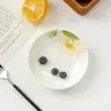 Plato Pequeño de Hueso de Porcelana de 5 pulgadas para Salsa, Vinagre y Pepinillos, Plato Pequeño para Salsa de Comida Occidental de Hotel, Plato para Vinagre y Salsa para Dipear