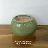 Maceta Pequeña, Planta Suculenta Verde, Ciprés de Bambú, Cerámica Esmaltada Agrietada por Hielo Hecha en Horno Maceta para Mesa Interior y Exterior con Agujeros Adornos de Cerámica