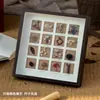 Porta-Retrato de Flor Seca Oca DIY Pintura de Luz com Concha Espécime Tridimensional Feito à Mão Flor de Rosa Argila Espessa Inseto Display de Mesa
