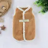 Colete de Lã Teddy Espesso para Gatos e Cachorros Outono e Inverno com Guia, Antidesprendimento, Roupa Quente para Animais de Estimação como Lulu da Pomerânia e Corgi