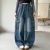 Jeans de Primavera y Otoño para Niñas 2026 Nuevos Casuales Estilo Coreano Niña Niños Medianos y Grandes Retro Ropa de Trabajo Pantalones de Pierna Ancha Transfronterizo