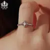 Anel Aifulu de Luxo Trevo da Sorte de Quatro Folhas Moissanite Brilhante Anel Brilhante de Prata Esterlina S925 Joias para Pedido de Casamento para Mulheres