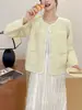 Nuevo Cárdigan de Punto Suave y Holgado de Piel Sintética de Visón Otoño/Invierno 2026 Abrigo Suéter Elegante Estilo Francés para Mujer