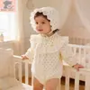 Ropa Nueva de Primavera 2026 para Niños Mameluco de Manga Larga para Bebé Traje de Gateo Mono para Niños con Gorro Estilo Ins