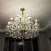 Lustre de Cristal Europeu Lâmpada para Sala de Estar Atmosfera de Luxo Sala de Jantar Quarto Lâmpada de Casamento Iluminação Residencial Hall de Villa Lustre