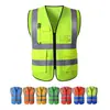 Chaleco Reflectante Tira Luminosa Amarillo Fluorescente Chaleco de Seguridad para Construcción Ropa para Trabajador Sanitario Chaqueta para Ciclismo de Tráfico