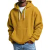 Sudadera con Capucha de Waffle Pesado Estilo Americano Transfronteriza para Hombre, Hombro Caído, Corte Holgado, Color Sólido, Chaqueta Deportiva Casual para Hombre