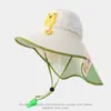 Sombrero de Sol con Alfabeto de Dibujos Animados para Niños, Sombrero de Sol Lindo de Verano para Bebé, Chal con Protección para el Cuello para Niños y Niñas, Protección Solar para Exteriores