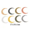Accesorios para Joyería DIY Aleación Retro Forma de Luna Creciente Hueca Colgante de Luna 37x30mm Múltiples Colores Disponibles