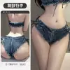 Novos Shorts Jeans Femininos Estilo Coreano de Cintura Ultra Baixa Hot Pants Moda de Garota de Bar Jeans Sexy Rasgado Slim-Fit