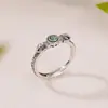 Yuebao Joyería Jadeíta Natural Plata de Ley S925 Dorje Mazo Mantra de Seis Palabras Diseño Vintage de Nicho Anillo Personalizado