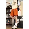 Pantalones Cortos Deportivos de Estilo Americano con Bolsillo con Cremallera, Marca de Tendencia Otoñal, Frescos y Transpirables, Protección Solar, Corte Holgado, Pantalones Casuales Finos de Cinco Puntos