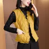 Novos Tops de Alta Qualidade Redutores de Idade para Mulheres de Meia-Idade Outono e Inverno Jaqueta Versátil Estilo Chanel Colete de Algodão Roupa de Algodão Colete
