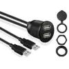 Cabo de dados USB fêmea com cabeça redonda para carro, cabo de carregamento USB macho para carro, adaptador de geladeira, cabo de extensão para celular