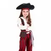 Conjunto de Fantasia de Pirata Infantil para Meninas, Roupa de Performance de Capitã com Chapéu, Fantasia para Festival de Halloween, Feito Sob Medida para Exportação