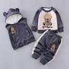 Roupas infantis 2024 inverno novo conjunto infantil de três peças para meninos e meninas terno infantil de inverno