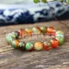 Atacado do fabricante pulseira de ágata de pavão colorida para mulheres, contas pequenas vermelhas e coloridas, simples e elegante, adequada para amigas e estudantes