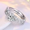 Anillo de red coreano del sur transfronterizo al por mayor combinación de diamante Mosang en forma de corazón de trémolo dos en uno anillo femenino dividido para transmisión en vivo