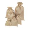 Bolsa de lino con cordón en stock bolsa de lino con cordón regalo de té embalaje de joyería bolsa de lino de algodón bolsa de lino color vino tinto se puede imprimir