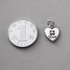 Plata Esterlina 925 Envejecida Corazón Inglés Corazón Durazno Colgante Pulsera DIY Colgante de Gama Alta Accesorios de Cuerda Tejida a Mano T0199