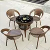 Juego de mesa y sillas pequeñas para balcón con sillas de ratán, juego combinado de tres piezas, mesa y sillas de té para ocio al aire libre, silla impermeable para patio exterior con respaldo