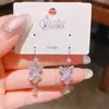 Novos Brincos Gancho Borboleta com Franja de Zircônia Cristal Estilo Coreano 2025 para Mulheres, Joia de Orelha de Alto Padrão e Versátil
