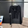 En StockMS Tu Forma Top Corto Calado Cruzado para Mujer, Nueva Camisa de Punto de Manga Larga de Verano