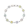 Pulsera Cuadrada de Circonita de Color Personalizada, Simple, Moderna, Versátil para Mujer, Nicho de Lujo Ligero, Elegante, de Gama Alta, Exquisita y Versátil Joyería de Mano