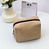 Bolsa de Cosméticos Simples de Veludo Estilo Coreano Grande Capacidade Celebriade da Internet Batom Retoque Troca Celular Bolsa de Mão Portátil