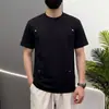 Camiseta Fashion de Manga Curta de Alta Qualidade para Homens 2026 Verão Novo Estilo Splicing de Sorona Roupas Masculinas Soltas Camiseta Masculina Tendência